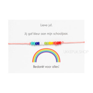 afscheid-bedankt-juf-corona-bedankjes-armband-schooljaar-bedank-lerares-juffrouw-leidster-kinderdagverblijf-cadeau-regenboog-roze