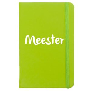 cadeau-meester-school-kerst-verjaardag-afscheid-juffendag-meester-leerkracht-lerares-schooljaar-notitieboek-groen