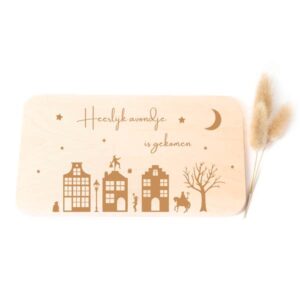 Sinterklaas borrelplank "Heerlijk avondje is gekomen". Super leuk en origineel cadeau voor Pakjesavond.