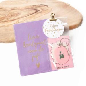 juf-kerst-cadeau-kerstgroet-sleutelhanger-feestdagen-kerstmis-kerstvakantie